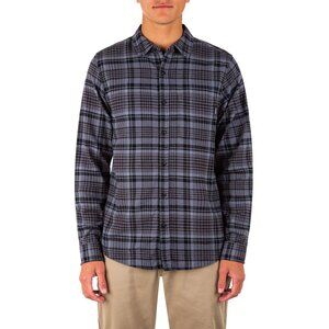 NWT! Men's Hurley Organic Flannel Shirt in Smoke Grey, Size Small!